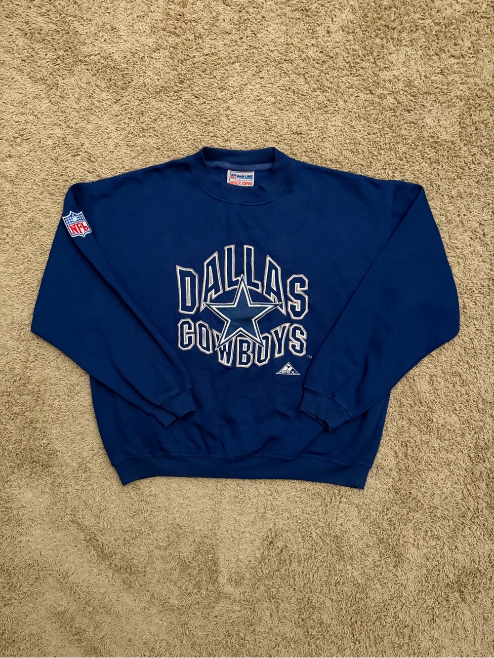 Vintage Dallas Cowboys Crewneck Sweatshirt Apex One NFL Pro Line XL Blue